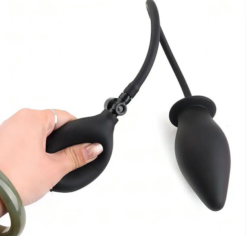 Inflatable silicone plug