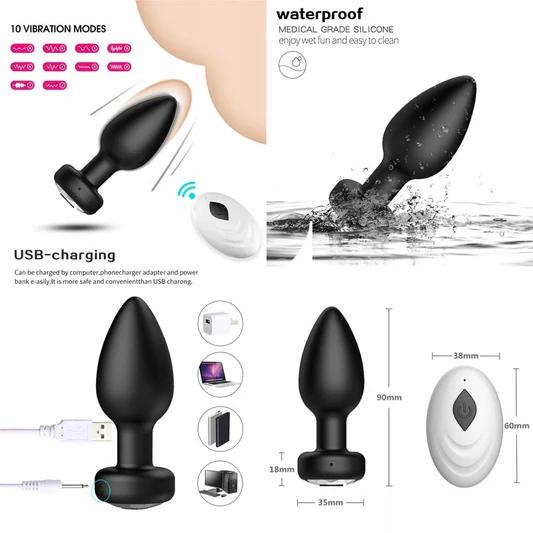Rechargeable silicone plug vibrator