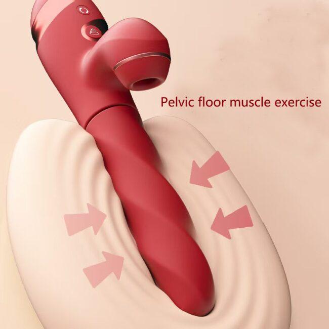 Spinning and sucking rabbit vibrator